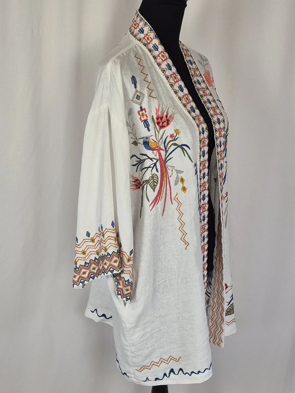 Johnny Was Watipaso Linen Open Front Kimono / Cardigan - Size L